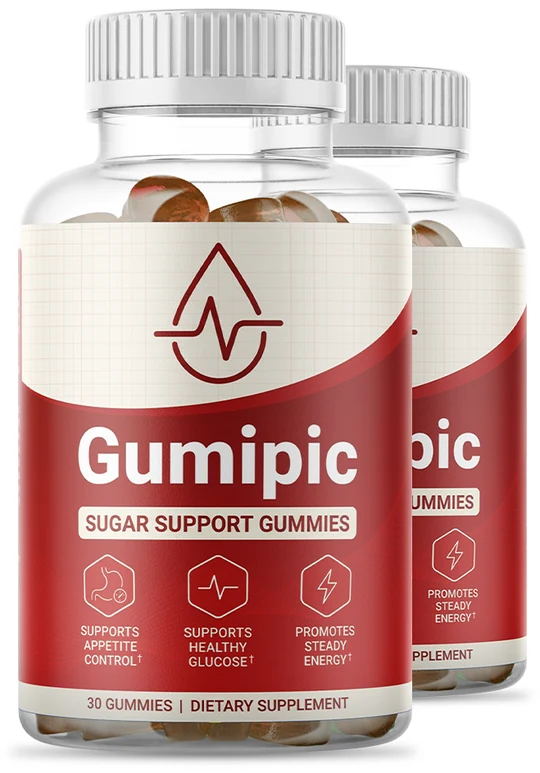 Two bottles of Gumipic sugar support gummies